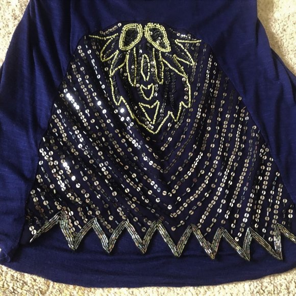 Free People Dark Navy Sequin Cami / Top - Picture 9 of 9